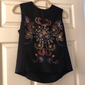 Black tank with geo print